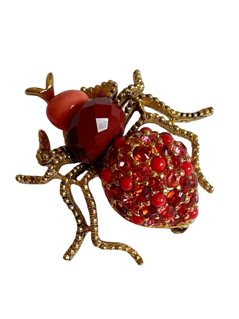 Vintage Signed Joan Rivers Gold Plated Spider Brooch